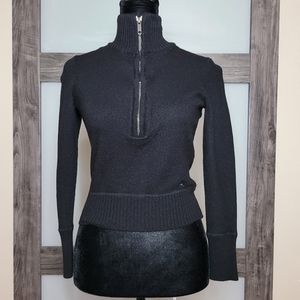 Burberry London Black 1/4 Zip Sweater